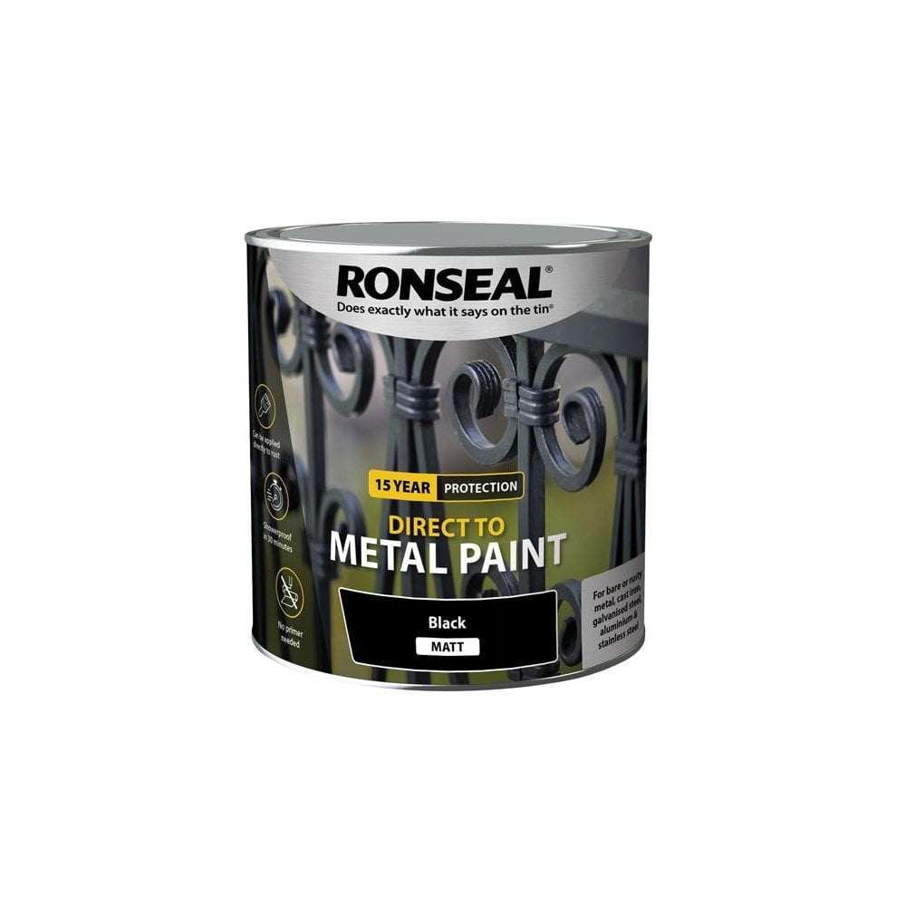 Ronseal Direct to Metal Paint Black Matt 2.5 litre