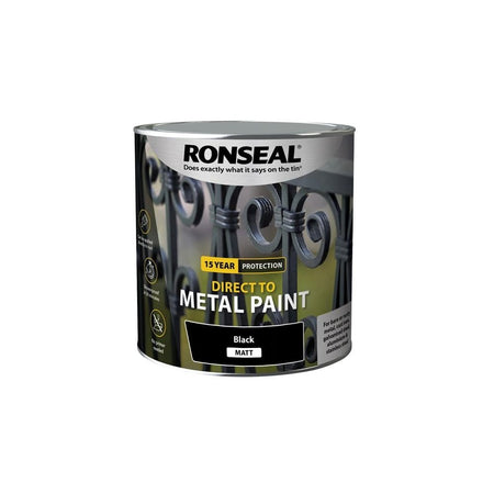 Ronseal Direct to Metal Paint Black Matt 2.5 litre