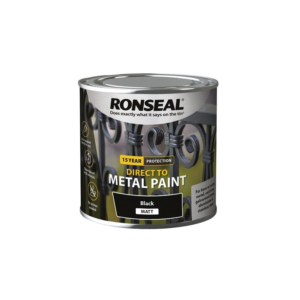 Ronseal Direct to Metal Paint Black Matt 250ml