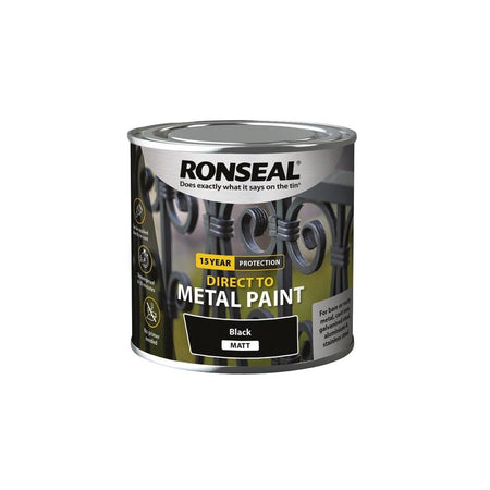 Ronseal Direct to Metal Paint Black Matt 250ml