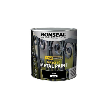 Ronseal Direct to Metal Paint Black Satin 2.5 litre