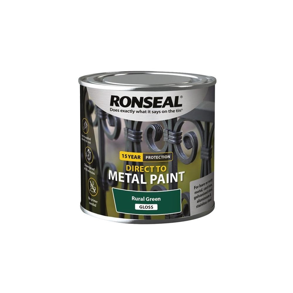 Ronseal Direct to Metal Paint Rural Green Gloss 250ml