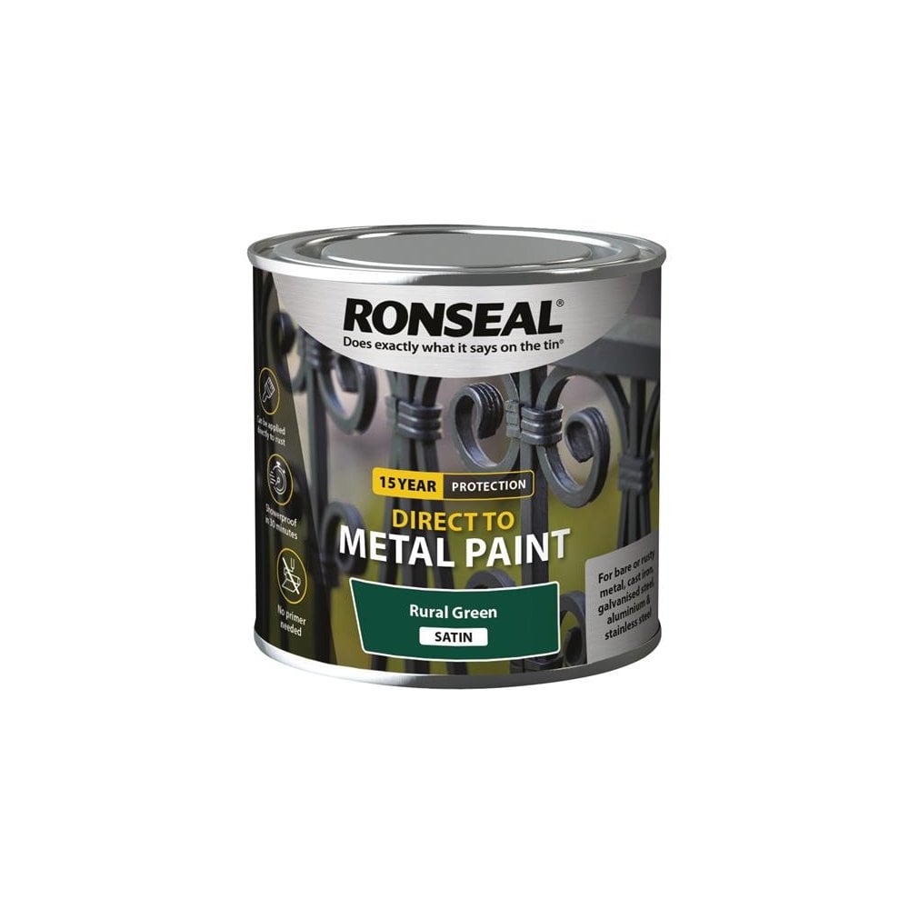 Ronseal Direct to Metal Paint Rural Green Satin 250ml