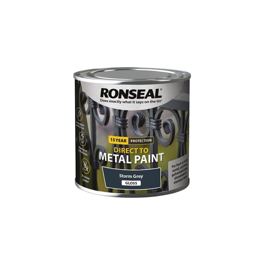 Ronseal Direct to Metal Paint Storm Grey Gloss 250ml