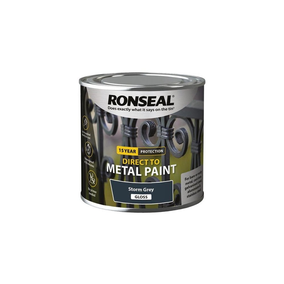 Ronseal Direct to Metal Paint Storm Grey Gloss 250ml
