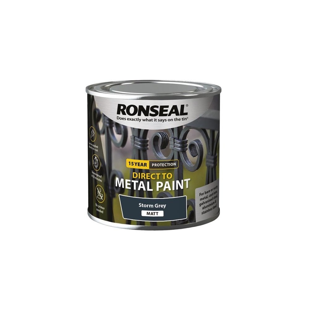 Ronseal Direct to Metal Paint Storm Grey Matt 250ml