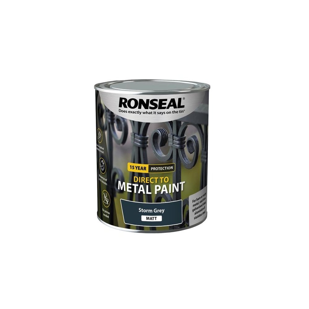 Ronseal Direct to Metal Paint Storm Grey Matt 750ml