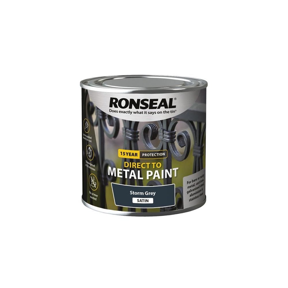 Ronseal Direct to Metal Paint Storm Grey Satin 250ml