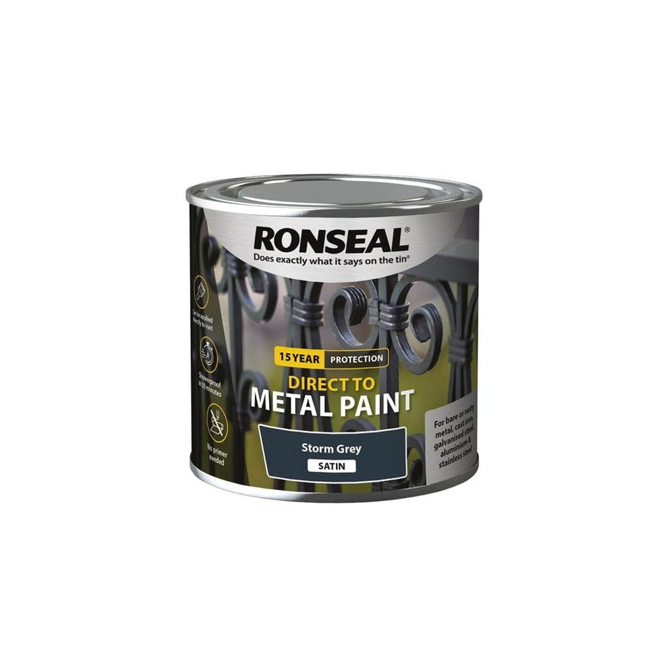 Ronseal Direct to Metal Paint Storm Grey Satin 250ml