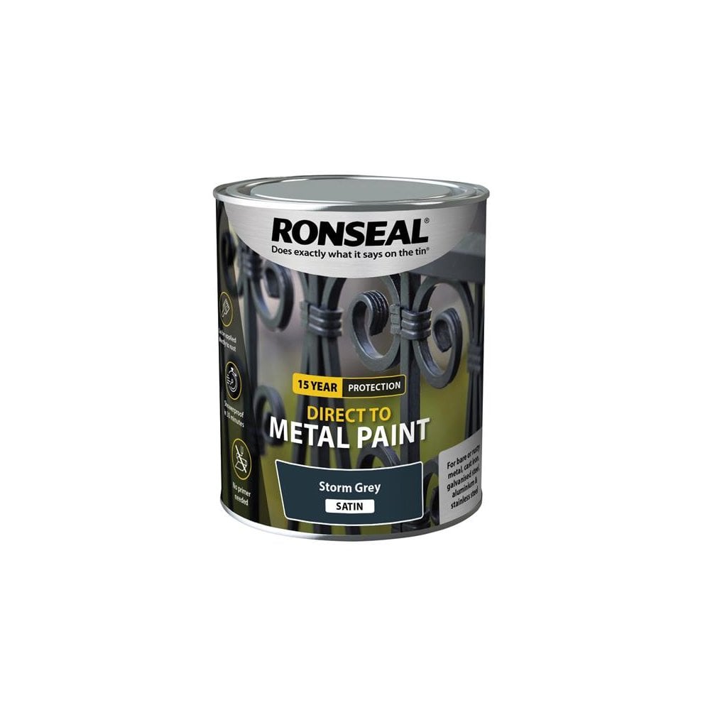 Ronseal Direct to Metal Paint Storm Grey Satin 750ml