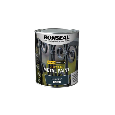 Ronseal Direct to Metal Paint Storm Grey Satin 750ml