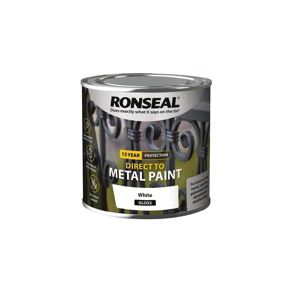Ronseal Direct to Metal Paint White Gloss 250ml