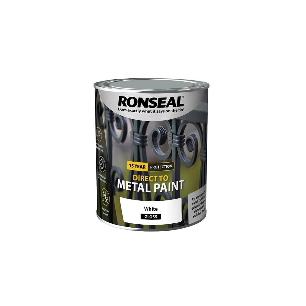 Ronseal Direct to Metal Paint White Gloss 750ml