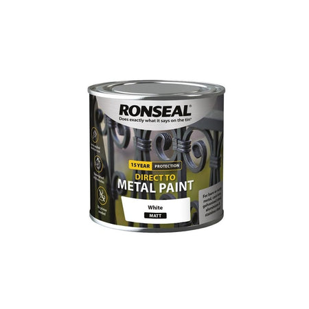 Ronseal Direct to Metal Paint White Matt 250ml