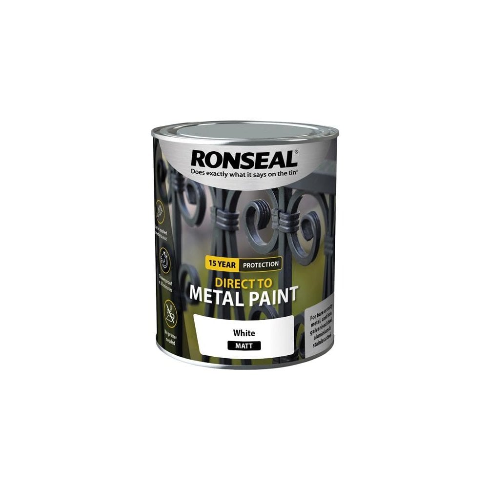 Ronseal Direct to Metal Paint White Matt 750ml