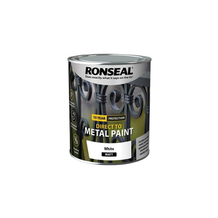 Ronseal Direct to Metal Paint White Matt 750ml