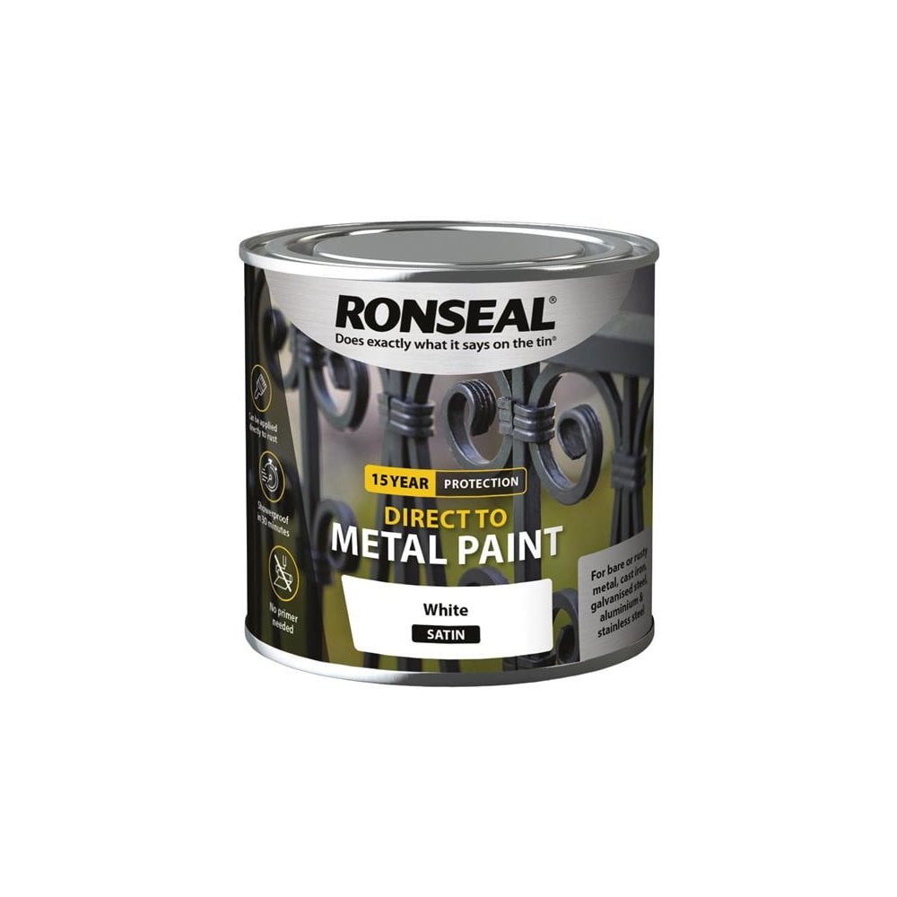 Ronseal Direct to Metal Paint White Satin 250ml