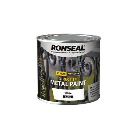 Ronseal Direct to Metal Paint White Satin 250ml