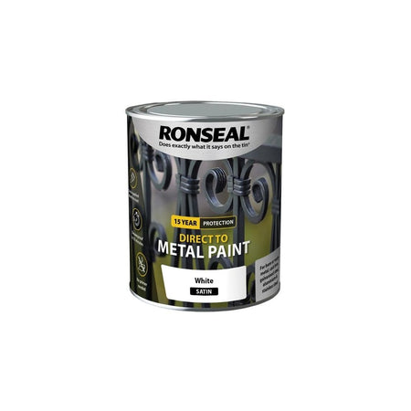 Ronseal Direct to Metal Paint White Satin 750ml