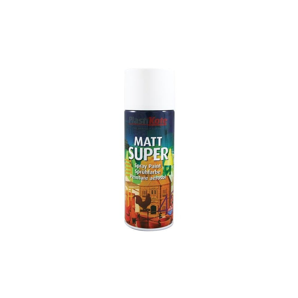 PlastiKote Super Spray Matt White RAL 9016 400ml