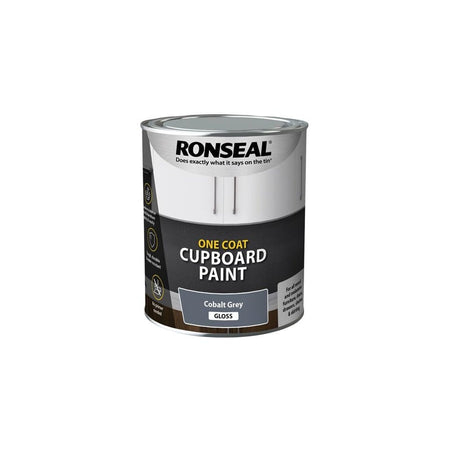 Ronseal One Coat Cupboard Paint Cobalt Grey Gloss 750ml