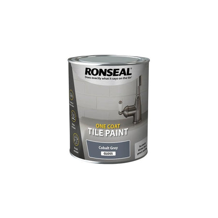 Ronseal One Coat Tile Paint Cobalt Grey Gloss 750ml