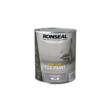 Ronseal One Coat Tile Paint Granite Grey Satin 750ml