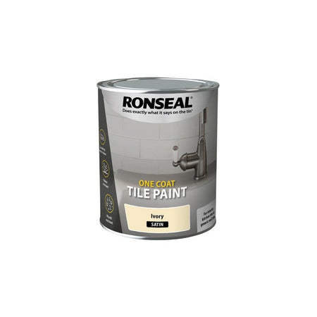 Ronseal One Coat Tile Paint Ivory Satin 750ml
