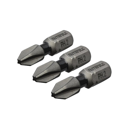 Faithfull Phillips Impact Screwdriver Bits PH2 x 25mm (Pack 3)