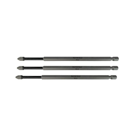 Faithfull Pozidriv Impact Screwdriver Bits PZ2 x 150mm (Pack 3)