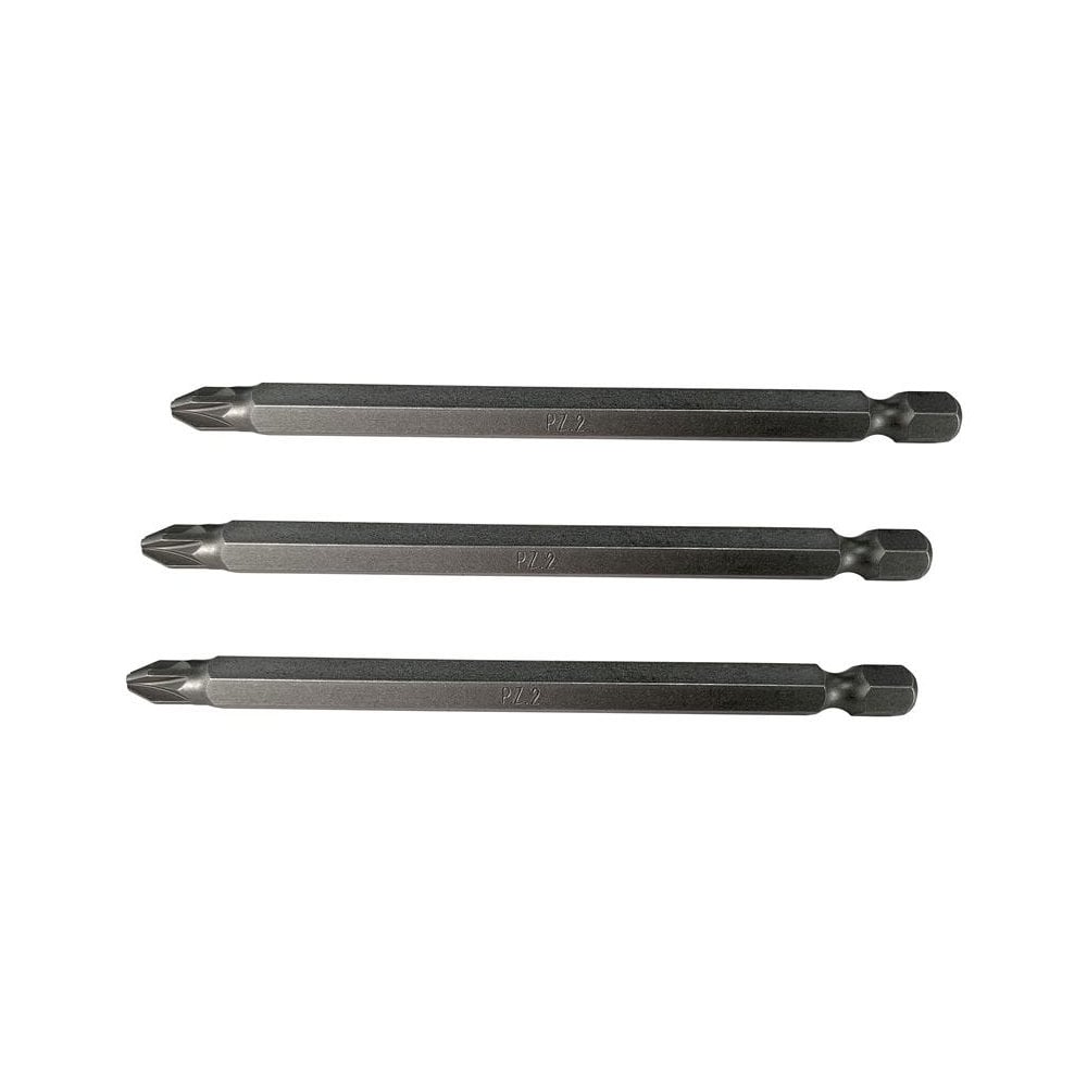 Faithfull Pozidriv S2 Power Screwdriver Bits PZ3 x 100mm (Pack 3)