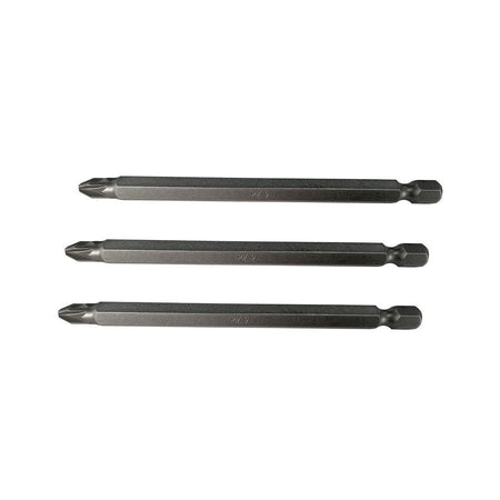 Faithfull Pozidriv S2 Power Screwdriver Bits PZ3 x 100mm (Pack 3)