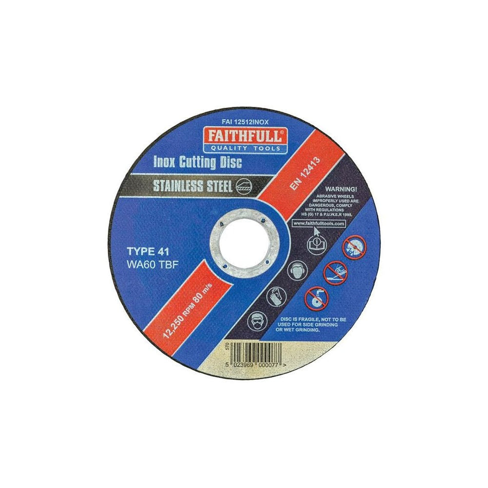 Faithfull Inox Cutting Disc 115 x 1.2 x 22.23mm