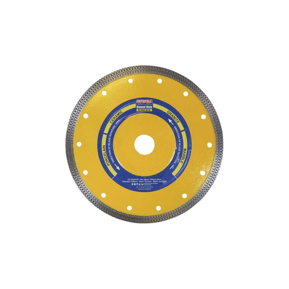 Faithfull PorcelainÃ¿DiamondÃ¿BladeÃ¿200 x 25.4mm