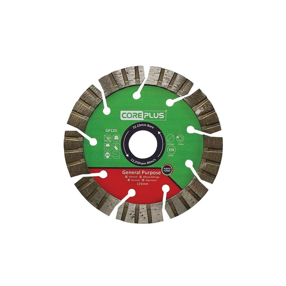 CorePlus GP125 General-Purpose Hybrid Turbo Diamond Blade 125mm