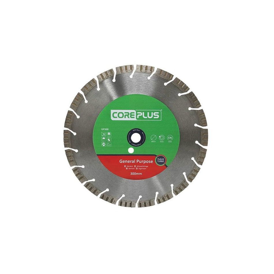 CorePlus GP300 General-Purpose Hybrid Turbo Diamond Blade 300mm