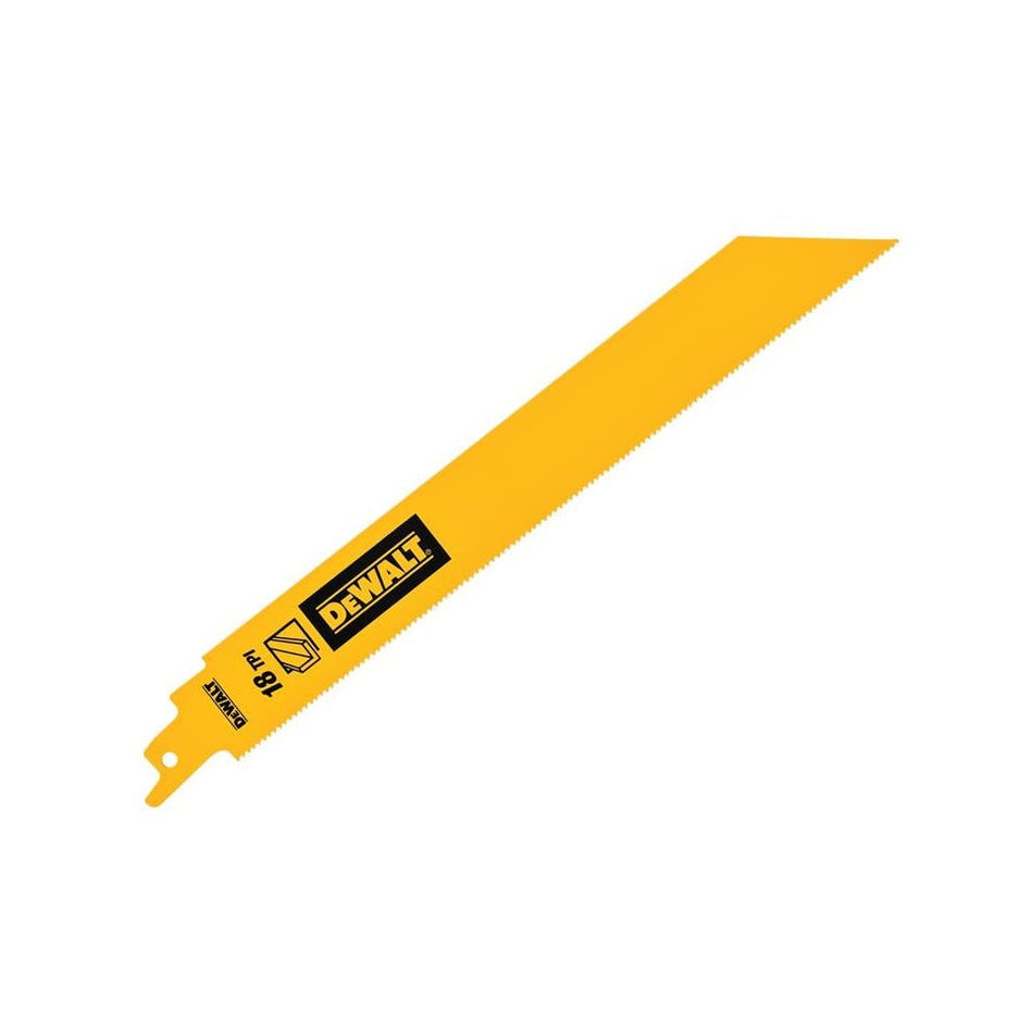 DEWALT Bi-Metal 1in High Metal Reciprocating Blade 228mm x 18 TPI (Pack 5)