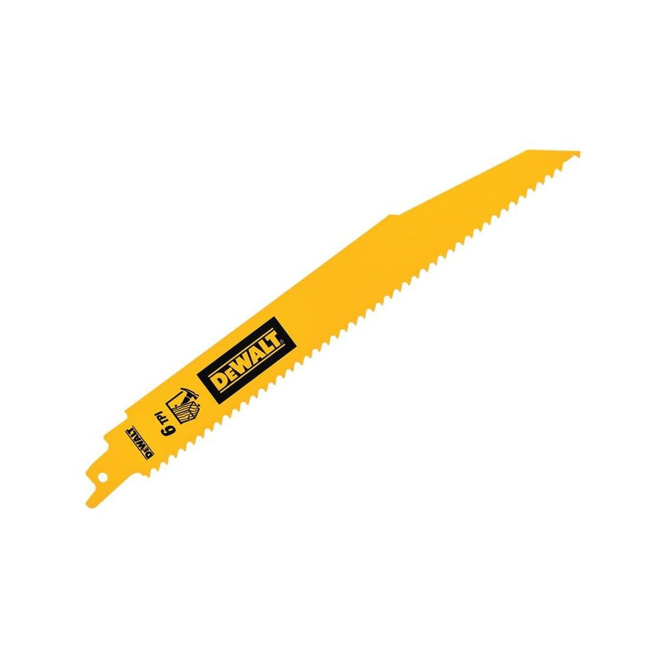 DEWALT Bi-Metal Wood Demolition Reciprocating Blade 228mm x 6 TPI (Pack 5)