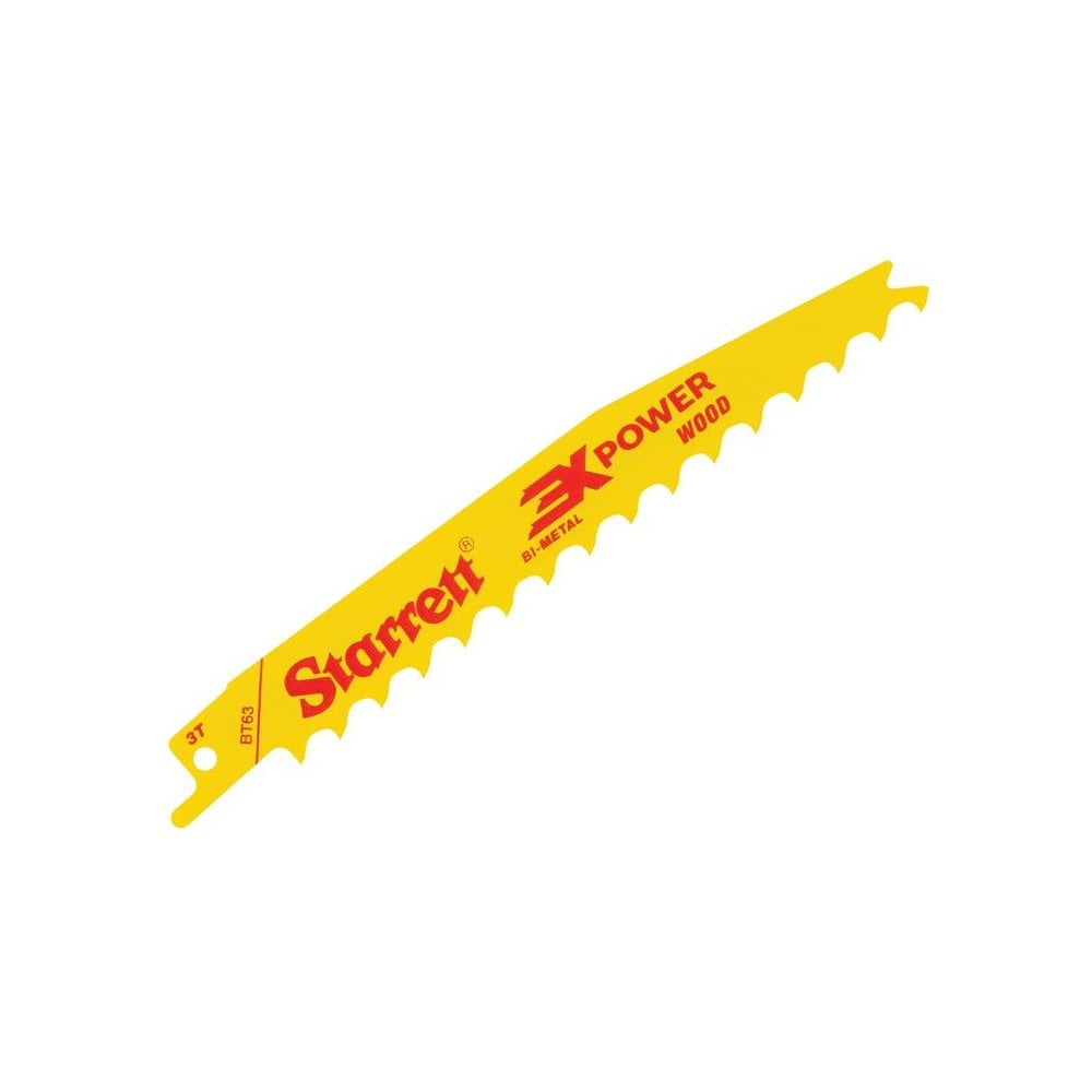 Starrett BT63-5 Bi-Metal Reciprocating Blade, Wood Tapered 152mm 3 TPI (Pack 5)