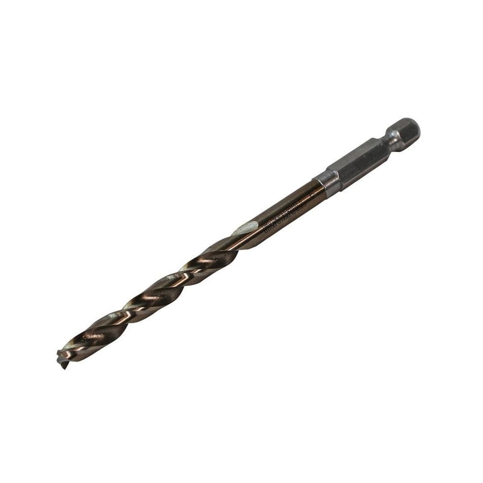 Faithfull HSSE M35 Cobalt Quick-Change Impact Drill Bit 5.0mm OL:102mm WL:52mm
