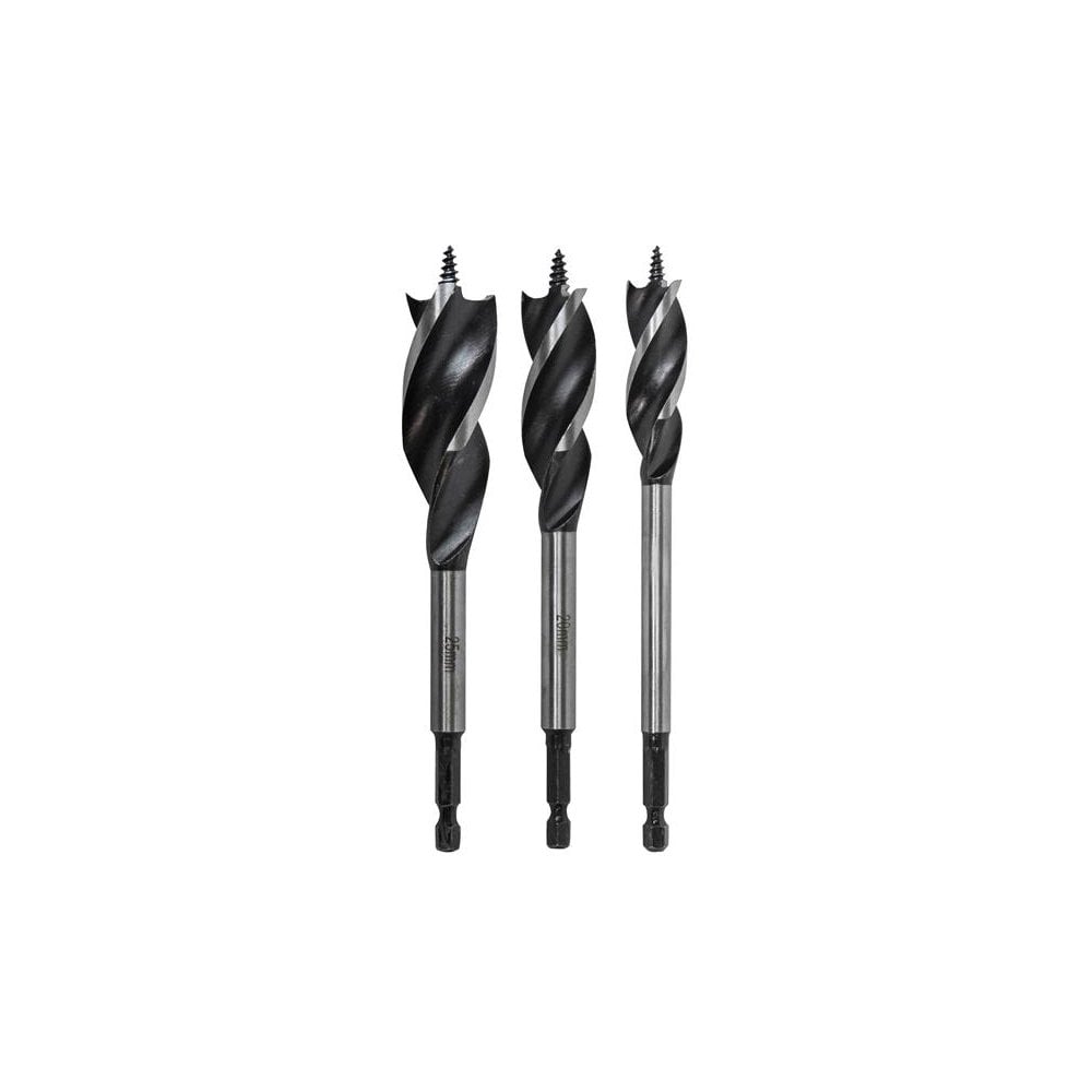 Faithfull Tri-Point Speed Auger Bit Set, 3 Piece