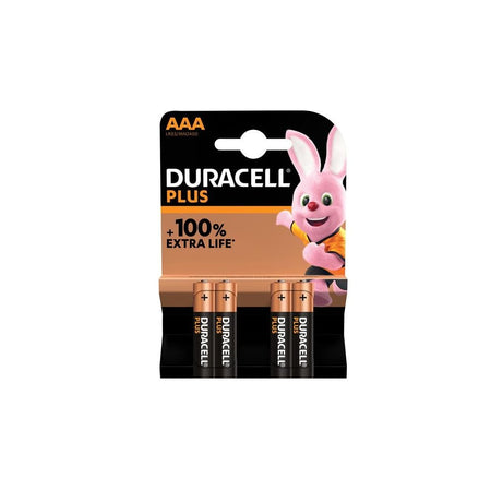 Duracell AAA Cell Plus Power +100% Batteries (Pack 4)