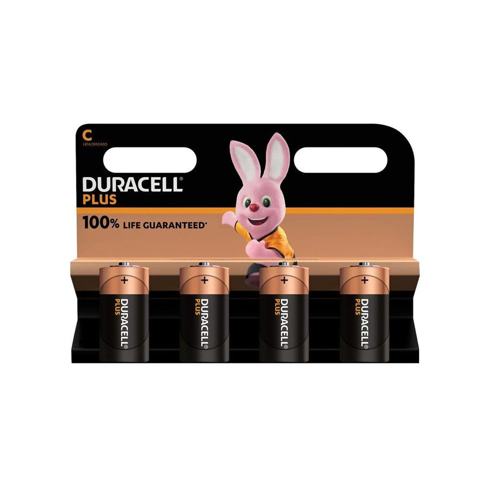 Duracell C Cell Plus Power +100% Batteries (Pack 4)