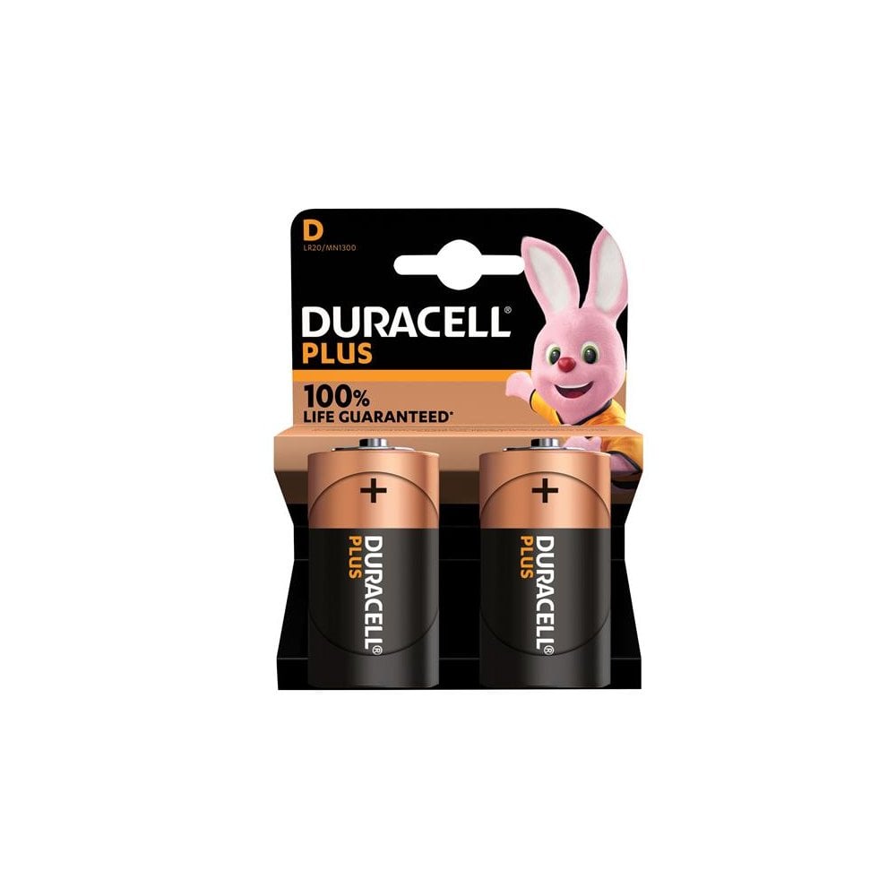 Duracell D Cell Plus Power +100% Batteries (Pack 2)