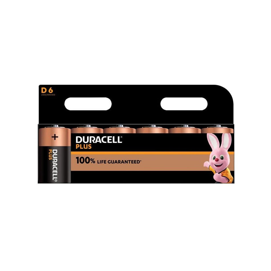 Duracell D Cell Plus Power +100% Batteries (Pack 6)