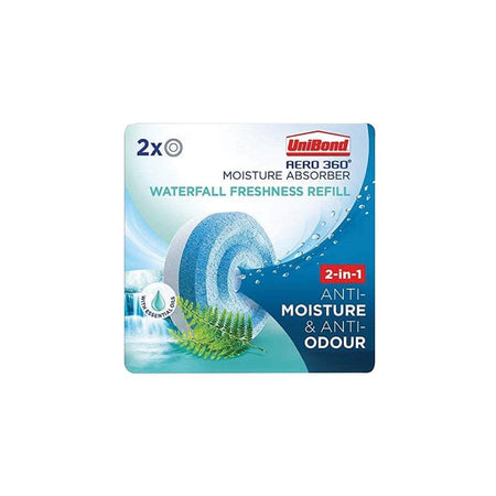 UniBond Aero 360 Moisture Absorber Waterfall Freshness Refill (Pack 2)