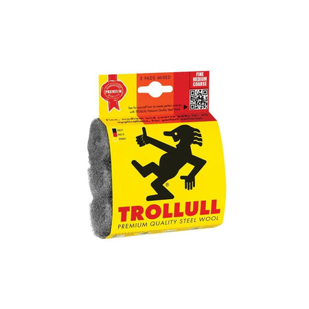 Trollull Steel Wool Pads, Assorted Grades (Pack 3)