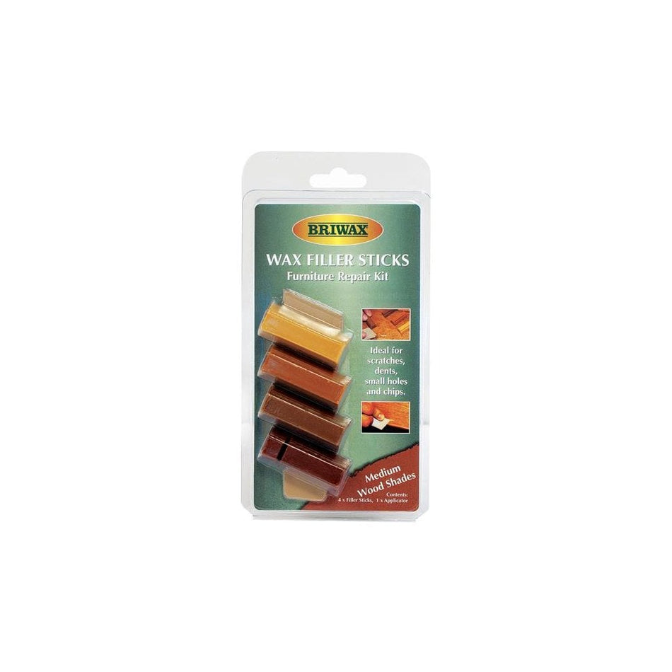 Briwax Wax Filler Sticks Medium Wood Shades (Pack 4)