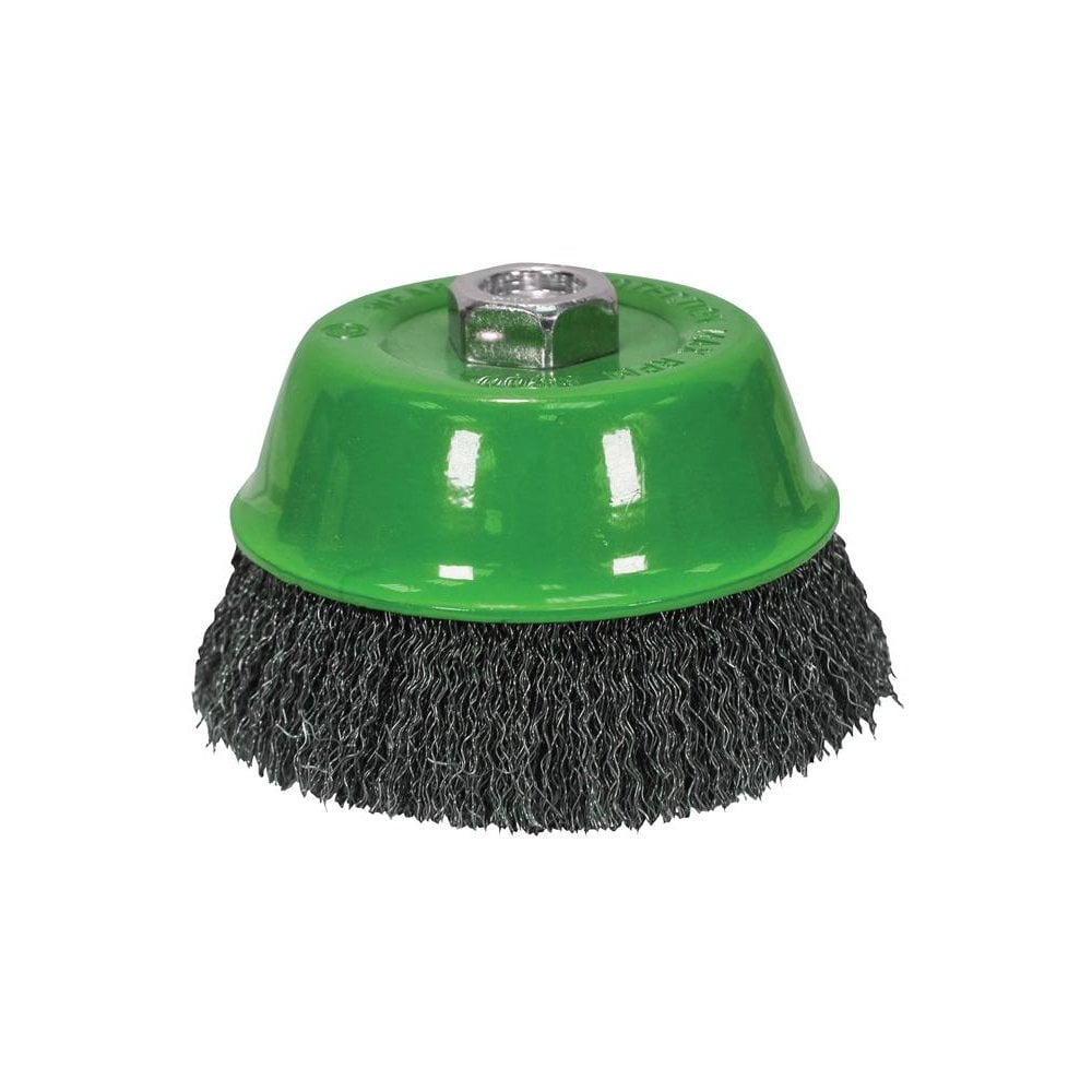 Faithfull Wire Cup Brush 100mm x M14 x 2 Stainless Steel 0.30mm