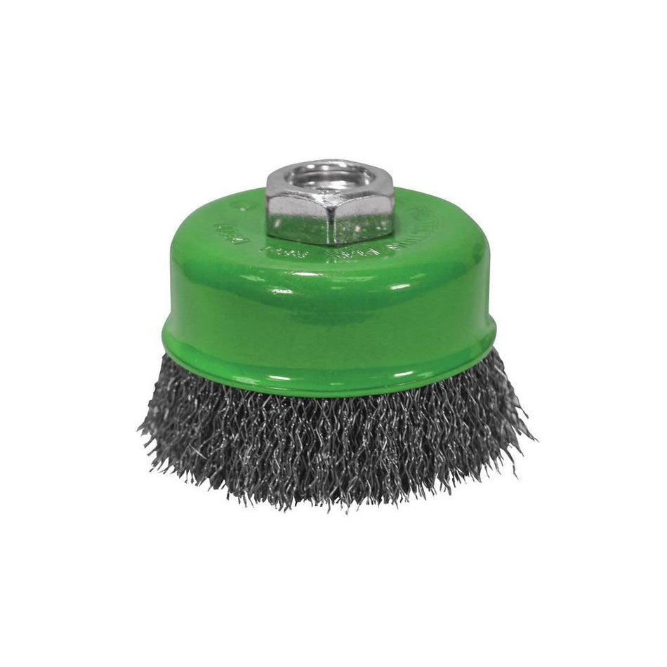 Faithfull Wire Cup Brush 80mm x M14 x 2 Stainless Steel 0.30mm